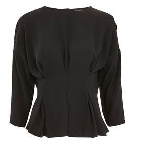 TopShop Keyhole back blouse - black Sz 8